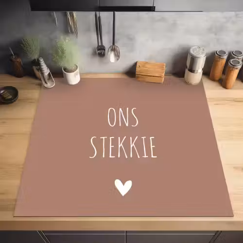 Spreuken - Ons stekkie - Quotes Inductie beschermer vinyl 3mm middel -sfeer5