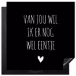 Spreuken - Quotes - Van jou wil ik er nog wel eentje Inductie beschermer vinyl 3mm middel -3d
