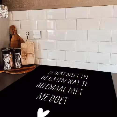 Spreuken - Wat je allemaal met me doet - Quotes Inductie beschermer vinyl 3mm middel -sfeer3