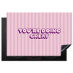 Paars - Strepen - You're doing great - Schaduw Inductie beschermer vinyl 3mm klein -3d
