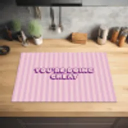 Paars - Strepen - You're doing great - Schaduw Inductie beschermer vinyl 3mm klein -sfeer5