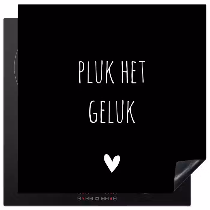 Quote - Spreuken - Pluk het geluk Inductie beschermer vinyl 3mm middel -3d