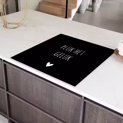 Quote - Spreuken - Pluk het geluk Inductie beschermer vinyl 3mm middel -sfeer8