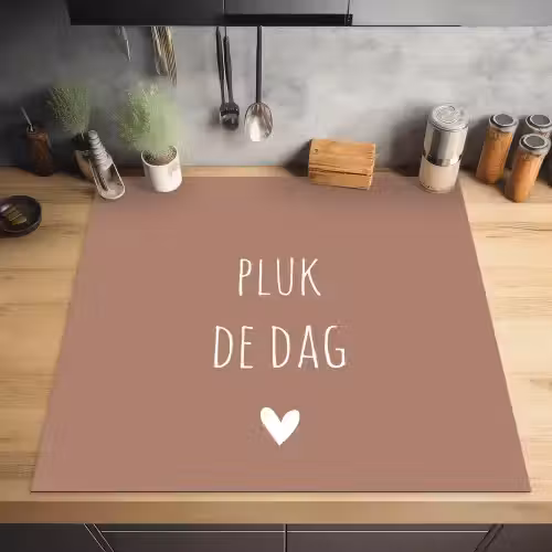 Quotes - Carpe diem - Pluk de dag - Spreuken Inductie beschermer vinyl 3mm middel -sfeer5
