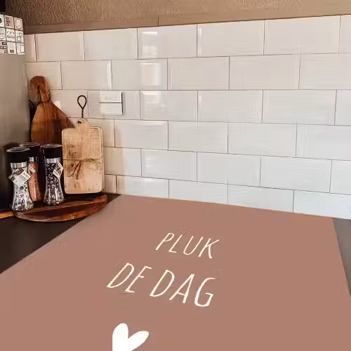 Quotes - Carpe diem - Pluk de dag - Spreuken Inductie beschermer vinyl 3mm middel -sfeer3