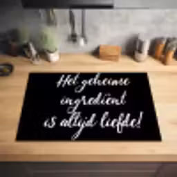 Quotes - Koken - Het geheime ingrediënt is altijd liefde! - Spreuken - Liefde Inductie beschermer vinyl 3mm klein -sfeer5