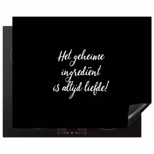 Quotes - Koken - Het geheime ingrediënt is altijd liefde! - Spreuken - Liefde Inductie beschermer vinyl 3mm groot -3d