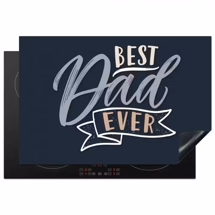 Quotes - Papa - Best dad ever - Spreuken Inductie beschermer vinyl 3mm klein -3d