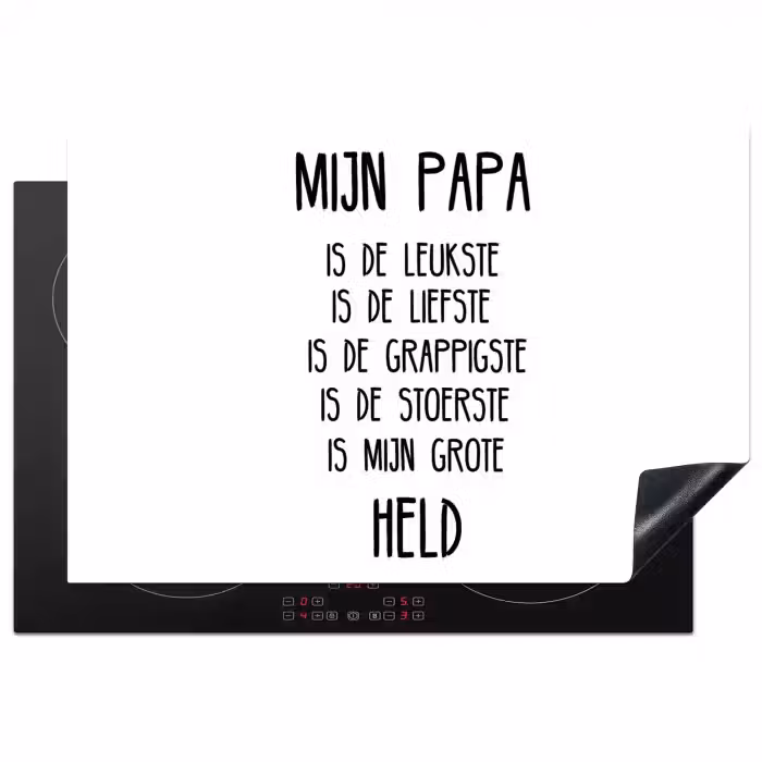 Quotes - Papa is mijn grote held - Spreuken - Papa Inductie beschermer vinyl 3mm klein -3d