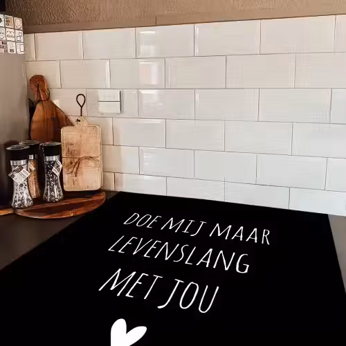 Quotes - Doe mij maar levenslang met jou - Spreuken Inductie beschermer vinyl 3mm middel -sfeer3