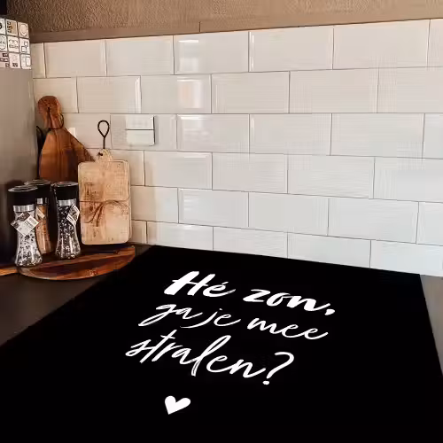 Quotes - Hé zon, ga je mee stralen? - Zomer - Tekst - Zon Inductie beschermer vinyl 3mm middel -sfeer3