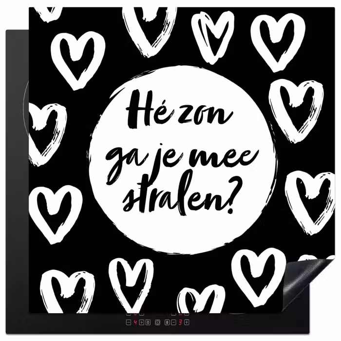 Quotes - Hé zon, ga je mee stralen? - Tekst - Zon - Zomer Inductie beschermer vinyl 3mm middel -3d