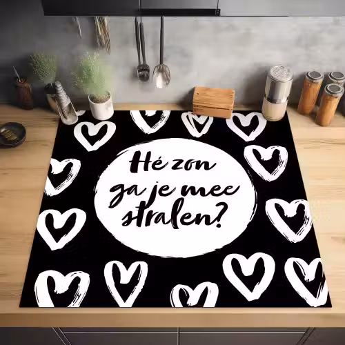 Quotes - Hé zon, ga je mee stralen? - Tekst - Zon - Zomer Inductie beschermer vinyl 3mm middel -sfeer5