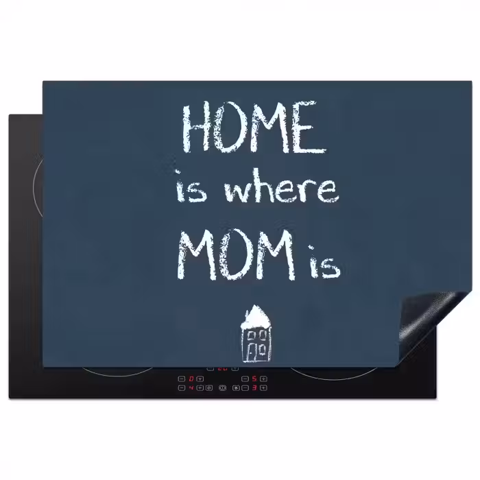 Quotes - Home is where mom is - Spreuken - Moeder Inductie beschermer vinyl 3mm klein -3d