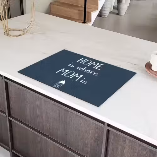 Quotes - Home is where mom is - Spreuken - Moeder Inductie beschermer vinyl 3mm klein -sfeer8