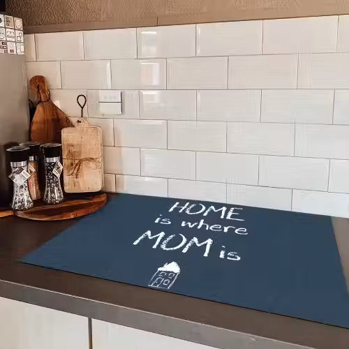 Quotes - Home is where mom is - Spreuken - Moeder Inductie beschermer vinyl 3mm klein -sfeer3