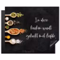 Quotes - Keuken - Spreuken - In deze keuken wordt gekookt met liefde - Liefde Inductie beschermer vinyl 3mm groot -3d