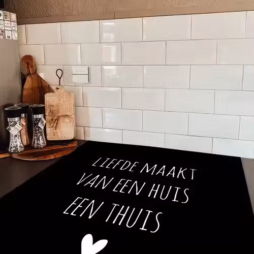 Quotes - Liefde maakt van een huis een thuis - Spreuken Inductie beschermer vinyl 3mm middel -sfeer3