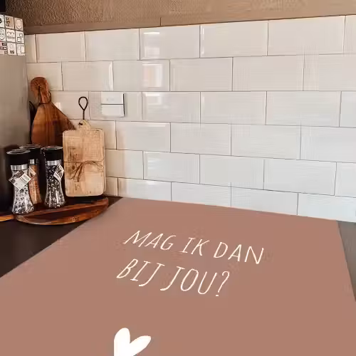 Quotes - Mag ik dan bij jou - Claudia de Breij - Spreuken Inductie beschermer vinyl 3mm middel -sfeer3