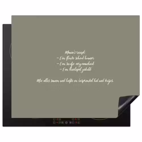 Quotes - Ma - Spreuken - Mama's recept - Koken Inductie beschermer vinyl 3mm groot -3d