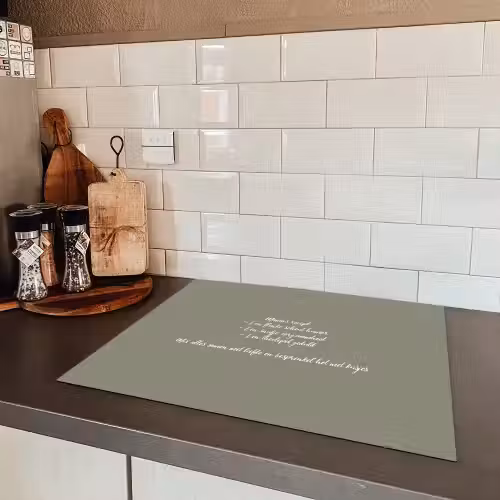Quotes - Ma - Spreuken - Mama's recept - Koken Inductie beschermer vinyl 3mm groot -sfeer3