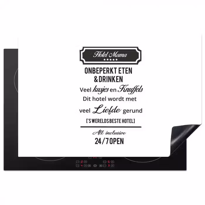 Quotes - Mama - Spreuken - Hotel mama Inductie beschermer vinyl 3mm klein -3d