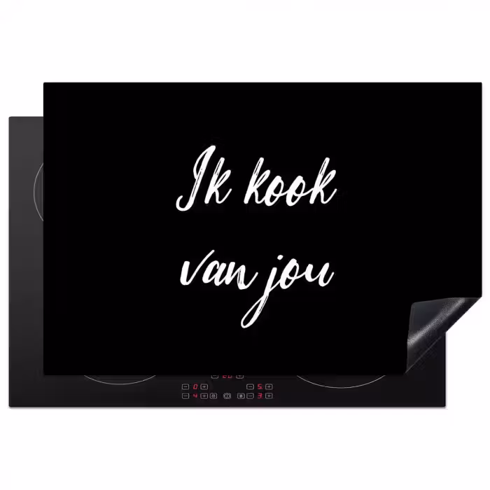 Quotes - Spreuken - Ik kook van jou - Liefde - Partner Inductie beschermer vinyl 3mm klein -3d