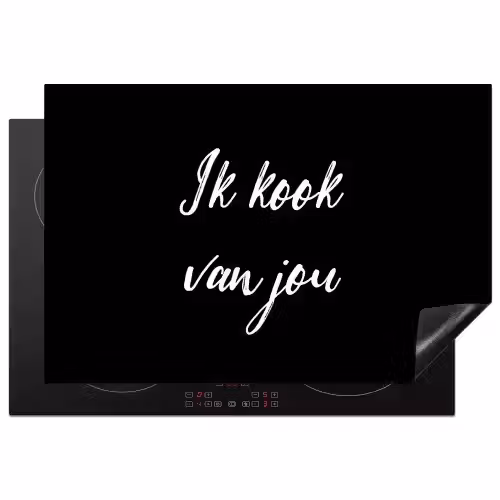 Quotes - Spreuken - Ik kook van jou - Liefde - Partner Inductie beschermer vinyl 3mm klein -3d