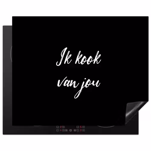 Quotes - Spreuken - Ik kook van jou - Liefde - Partner Inductie beschermer vinyl 3mm groot -3d
