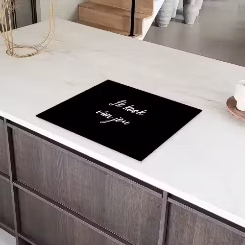 Quotes - Spreuken - Ik kook van jou - Liefde - Partner Inductie beschermer vinyl 3mm groot -sfeer8