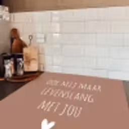 Quotes - Spreuken - Doe mij maar levenslang met jou Inductie beschermer vinyl 3mm middel -sfeer3