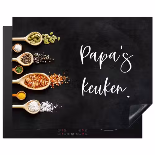 Quotes - Spreuken - Keuken - Papa's keuken - Papa Inductie beschermer vinyl 3mm groot -3d