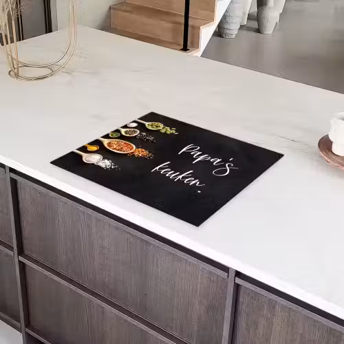 Quotes - Spreuken - Keuken - Papa's keuken - Papa Inductie beschermer vinyl 3mm groot -sfeer8