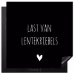 Quotes - Spreuken - Lentekriebels Inductie beschermer vinyl 3mm middel -3d
