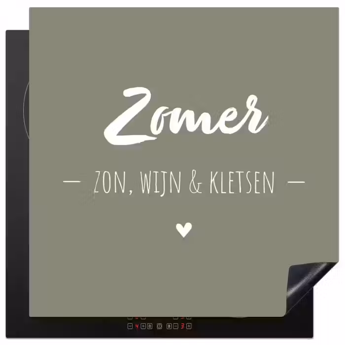 Quotes - Zomer, zon, wijn & kletsen - Tekst - Zomer Inductie beschermer vinyl 3mm middel -3d