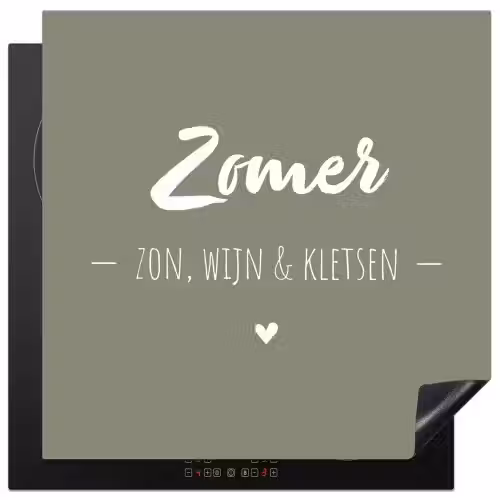 Quotes - Zomer, zon, wijn & kletsen - Tekst - Zomer Inductie beschermer vinyl 3mm middel -3d
