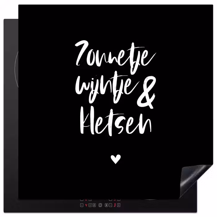 Quotes - Zonnetje, wijntje & kletsen - Tekst - Wijn - Zomer Inductie beschermer vinyl 3mm middel -3d