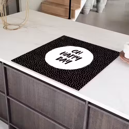 Quotes - Tekst - Oh happy day - Geluk Inductie beschermer vinyl 3mm middel -sfeer8