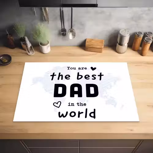 Quotes - The best dad in the world - Spreuken - Papa Inductie beschermer vinyl 3mm klein -sfeer5