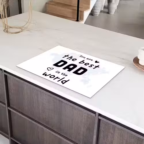 Quotes - The best dad in the world - Spreuken - Papa Inductie beschermer vinyl 3mm klein -sfeer8