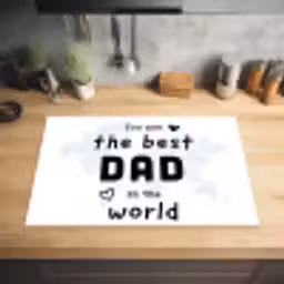 Quotes - The best dad in the world - Spreuken - Papa Inductie beschermer vinyl 3mm klein -sfeer5