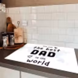 Quotes - The best dad in the world - Spreuken - Papa Inductie beschermer vinyl 3mm klein -sfeer3