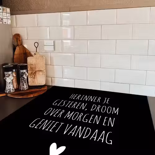 Herinner je gisteren droom over morgen geniet vandaag - Spreuken - Quotes Inductie beschermer vinyl 3mm middel -sfeer3