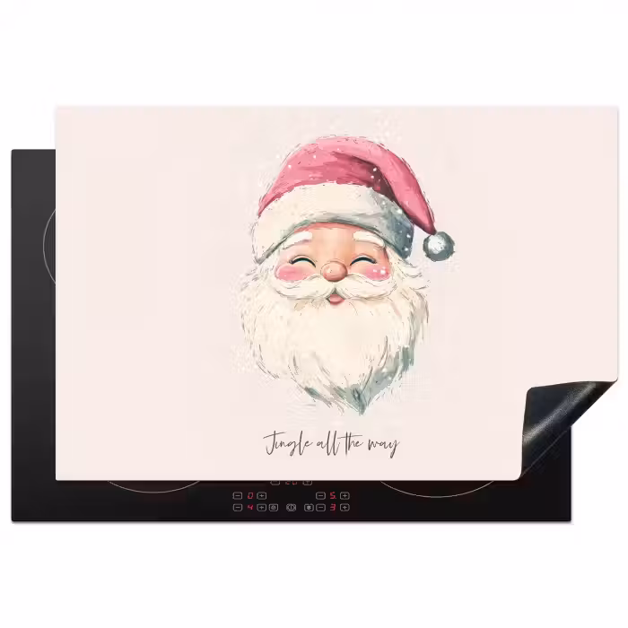 Kerstman - Kerst - Quote - Beige Inductie beschermer vinyl 3mm klein -3d