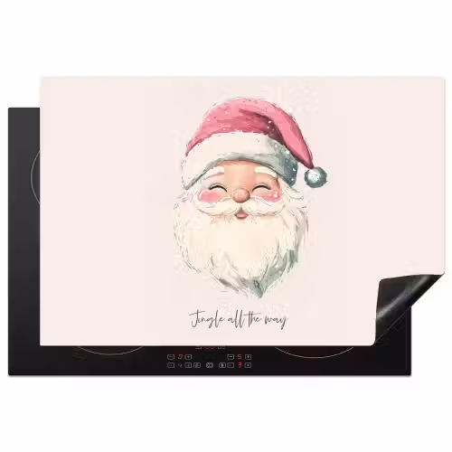 Kerstman - Kerst - Quote - Beige Inductie beschermer vinyl 3mm klein -3d