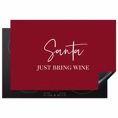 Santa - Wine - Rood - Kerst - Kerstman Inductie beschermer vinyl 3mm klein -3d