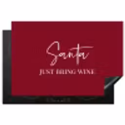 Santa - Wine - Rood - Kerst - Kerstman Inductie beschermer vinyl 3mm klein -3d