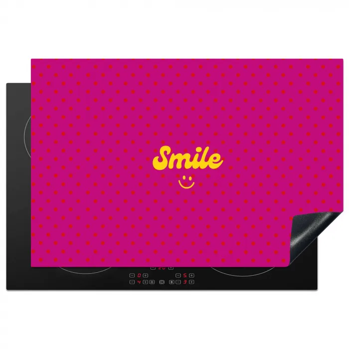 Smile - Stippen - Roze Inductie beschermer vinyl 3mm klein -3d