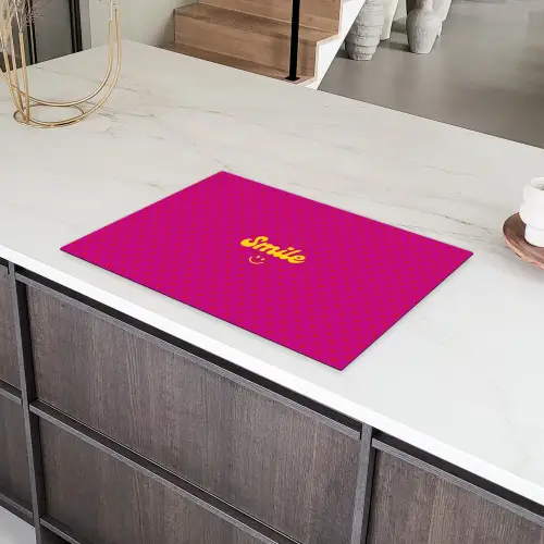 Smile - Stippen - Roze Inductie beschermer vinyl 3mm klein -sfeer8