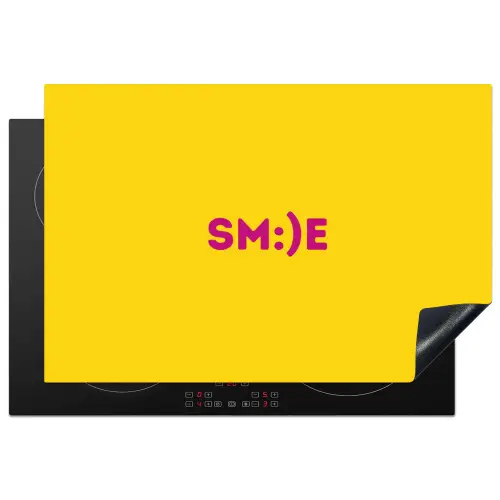 Smile - Roze - Geel Inductie beschermer vinyl 3mm klein -3d